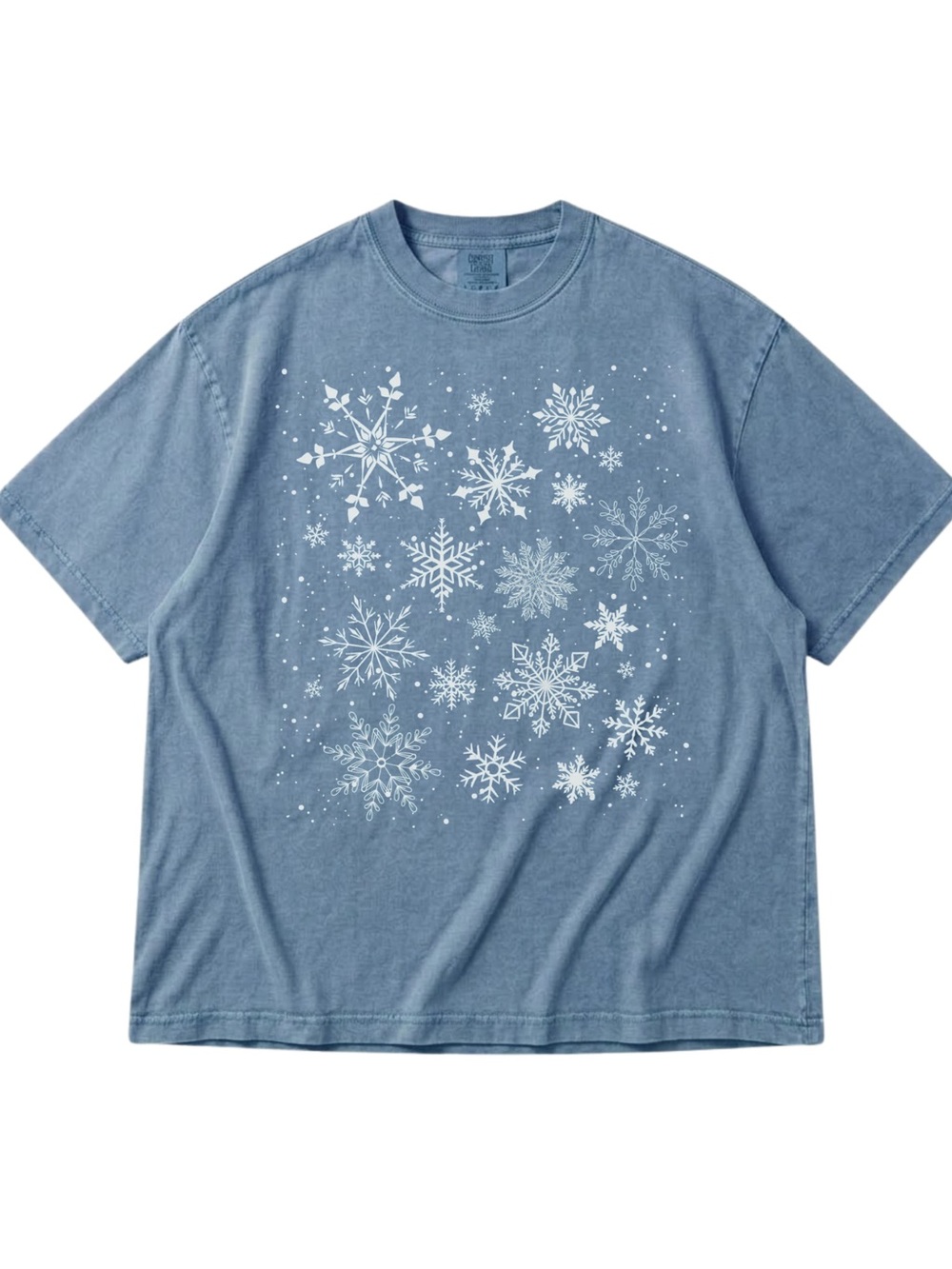 Comfort Colors Blue Jean Snowflake Short Sleeve Tee